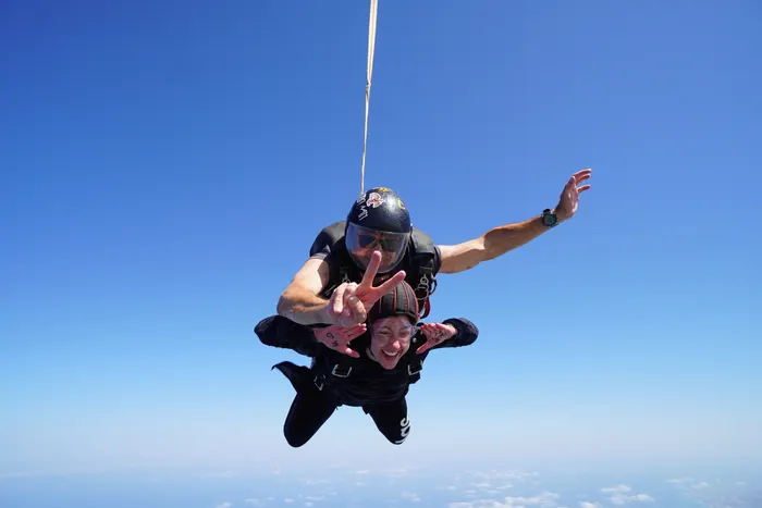 Skydiving Over the Mediterranean